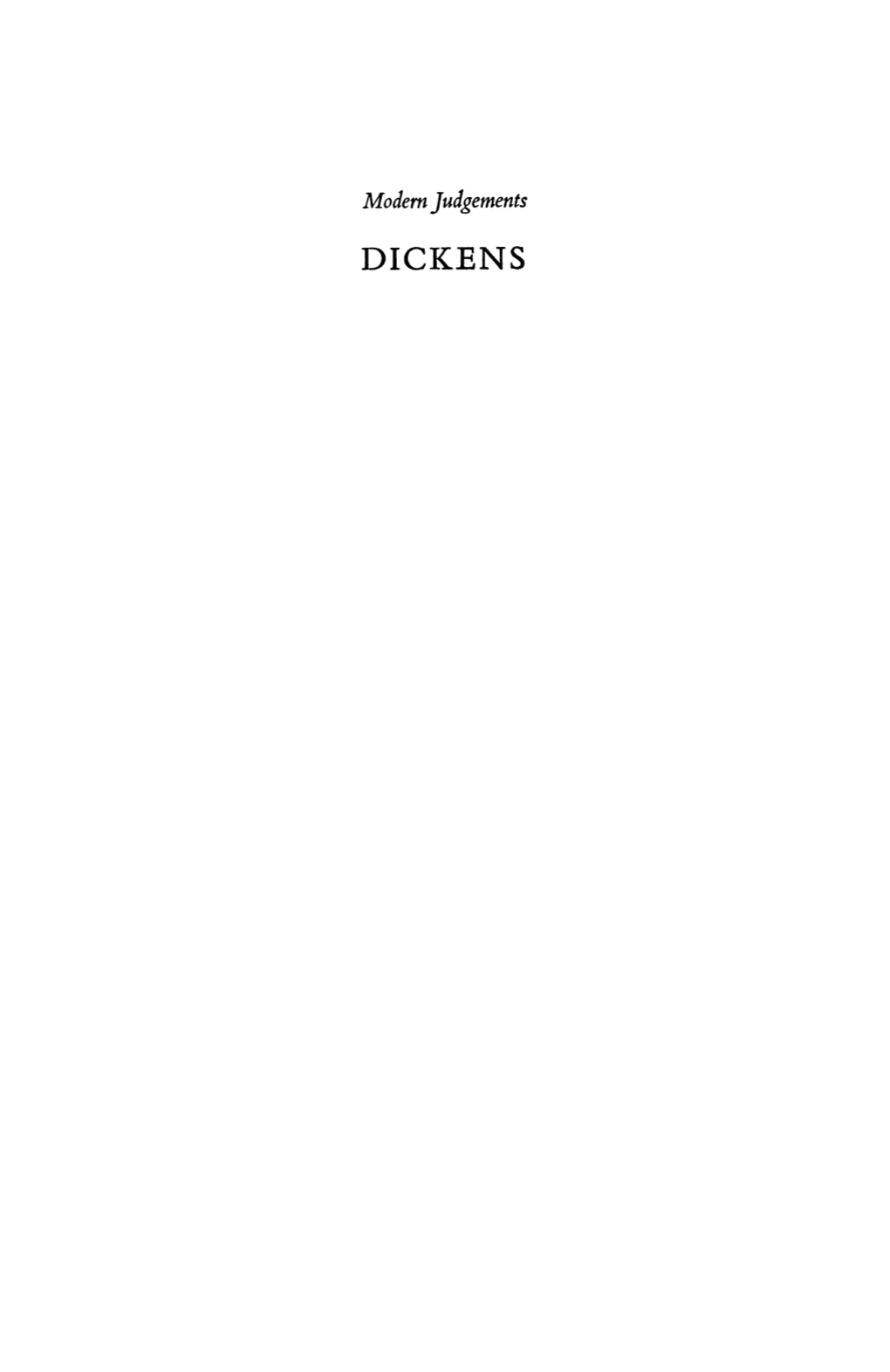 Dickens Modern Judgements