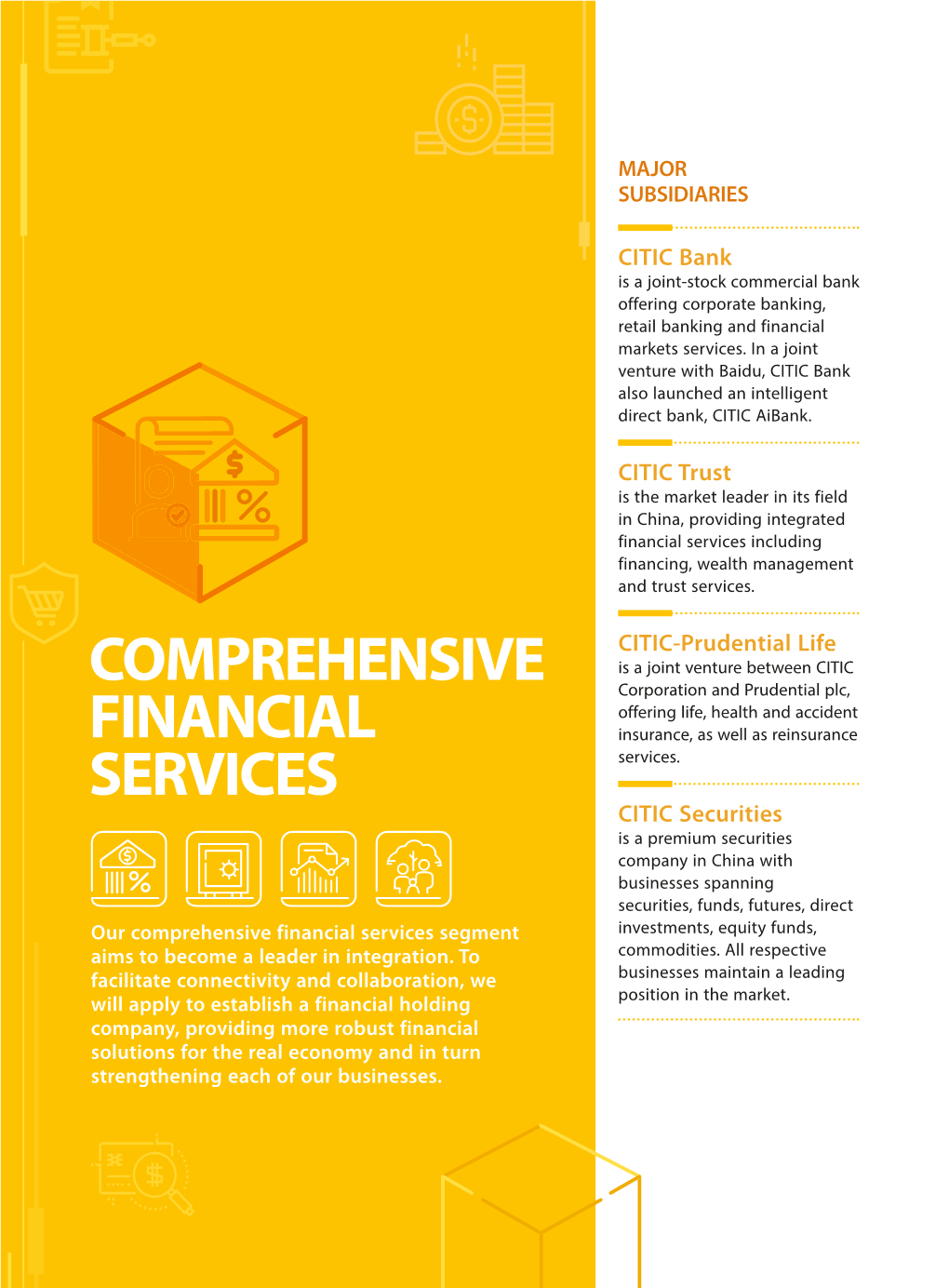 Comprehensive Financial Services Segment Investments, Equity Funds, Aims to Become a Leader in Integration