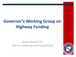 Governor's Working Group on Highway Funding