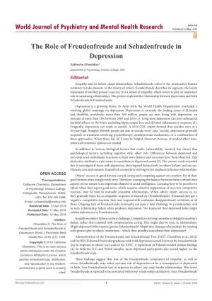 The Role of Freudenfreude and Schadenfreude in Depression