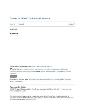 Studies in 20Th & 21St Century Literature Reviews