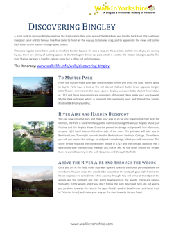 Discovering Bingley