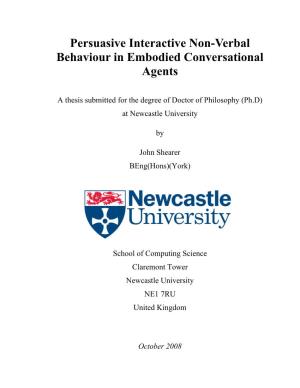 Persuasive Interactive Non-Verbal Behaviour in Embodied Conversational Agents