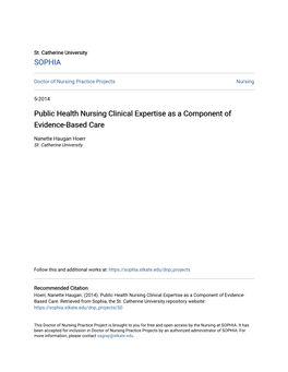 Public Health Nursing Clinical Expertise As a Component of Evidence-Based Care