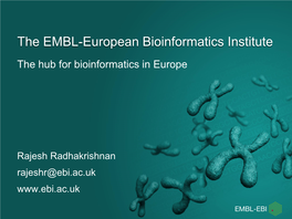 EMBL-EBI Now and in the Future