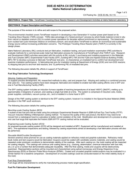 DOE-ID NEPA CX DETERMINATION Idaho National Laboratory Page 1 of 5 CX Posting No.: DOE-ID-INL-16-115