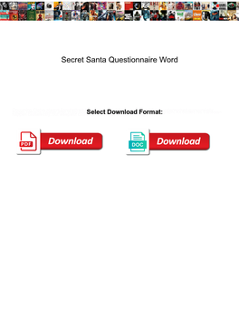 Secret Santa Questionnaire Word