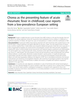 Chorea As the Presenting Feature of Acute Rheumatic Fever in Childhood