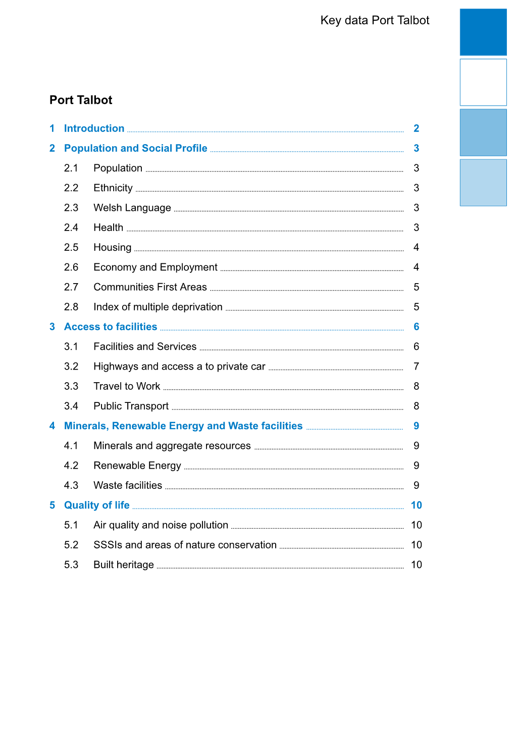 Port Talbot Key Data Port Talbot