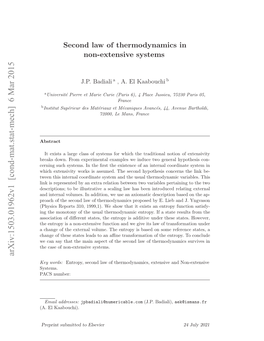 Second Law of Thermodynamics in Non-Extensive Systems