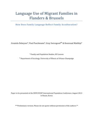 Language Use of Migrant Families in Flanders & Brussels
