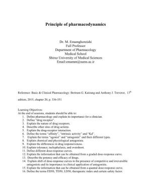 Principle of Pharmacodynamics