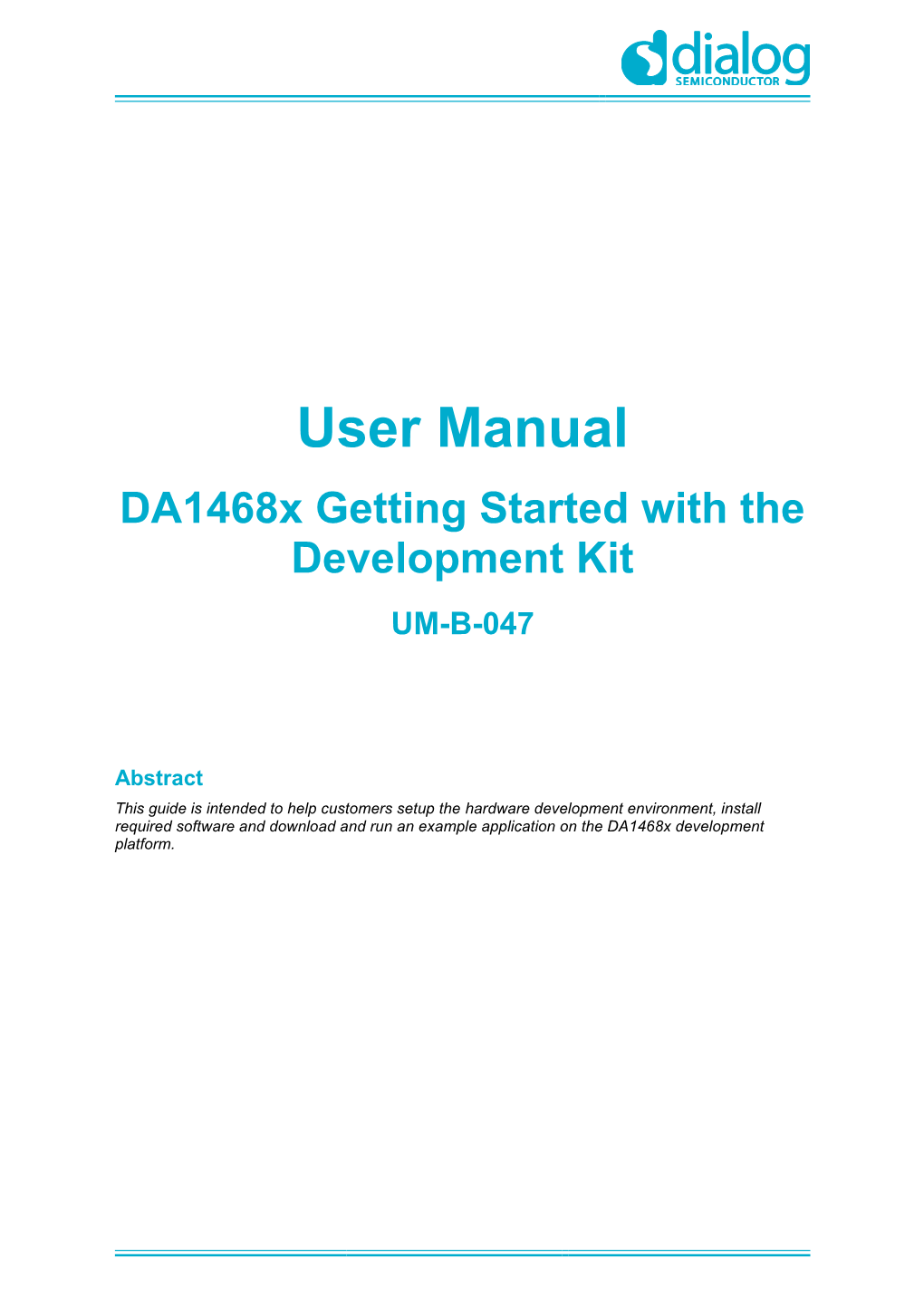 UM-B-047: Da1468x Getting Started with the Development