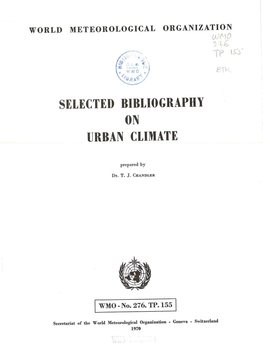 Selected Bibliography on Urban Climate