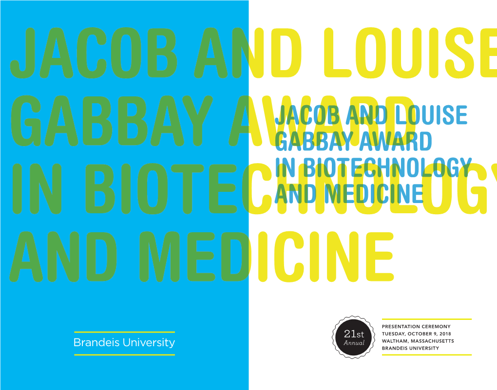 Jacob and Louise Gabbay Award In