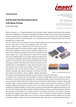 Hybrid Heat Sink Manufacturing by Cold Spray Process