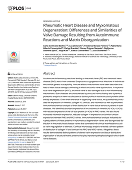 Rheumatic Heart Disease and Myxomatous Degeneration: Differences and Similarities of Valve Damage Resulting from Autoimmune Reactions and Matrix Disorganization