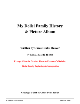 My Dolisi Family History & Picture Album