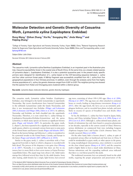 Molecular Detection and Genetic Diversity of Casuarina Moth