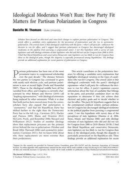 How Party Fit Matters for Partisan Polarization in Congress