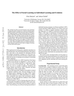 The Effect of Social Learning on Individual Learning and Evolution