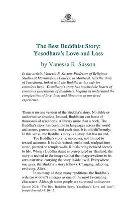 The Best Buddhist Story: Yasodhara's Love and Loss by Vanessa R. Sasson