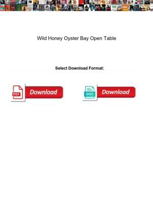 Wild Honey Oyster Bay Open Table
