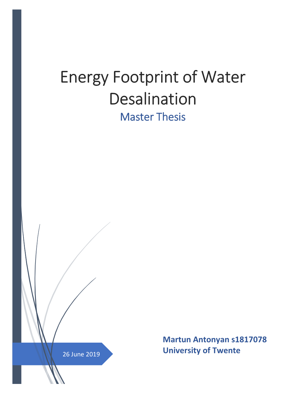 Energy Footprint of Water Desalination Master Thesis