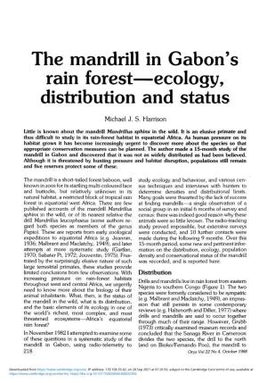 The Mandrill in Gabon's Rain Forest—Ecology, Distribution and Status