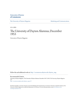 The University of Dayton Alumnus, December 1953