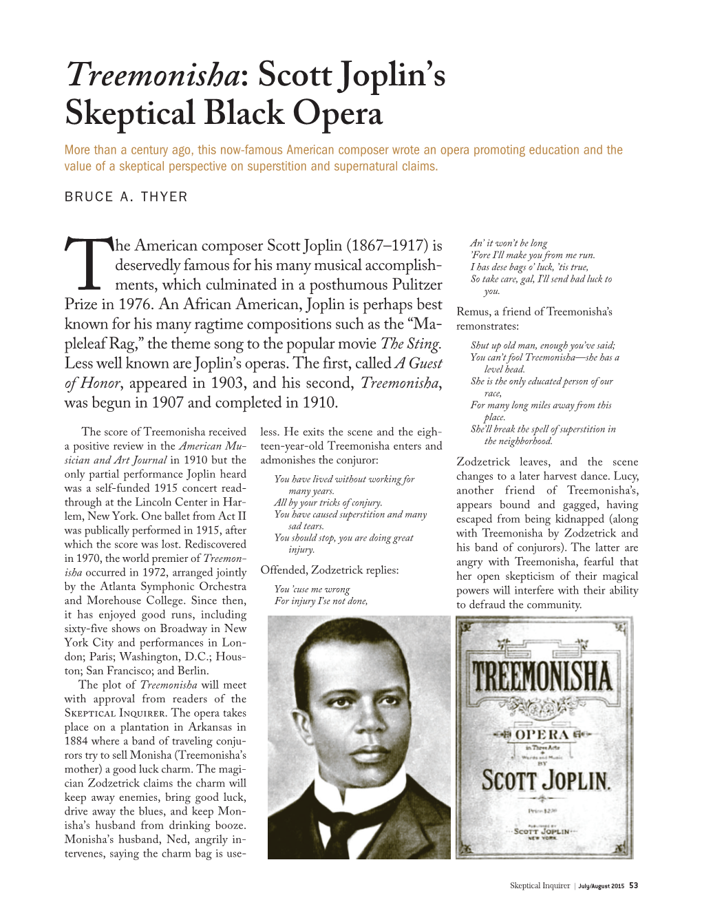 Treemonisha: Scott Joplin's Skeptical Black Opera