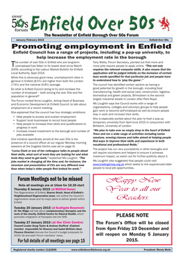 Promoting Employment in Enfield Happy New Year to All Our Readers