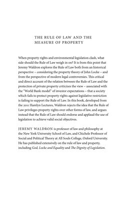 The Rule of Law and the Measure of Property