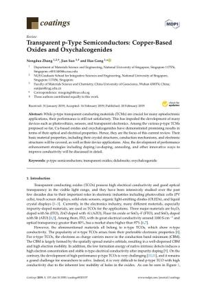 Transparent P-Type Semiconductors: Copper-Based Oxides and Oxychalcogenides