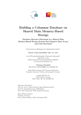 Building a Columnar Database on Shared Main Memory-Based Storage