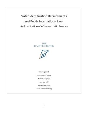 Voter Identification Requirements and Public International Law: an Examination of Africa and Latin America