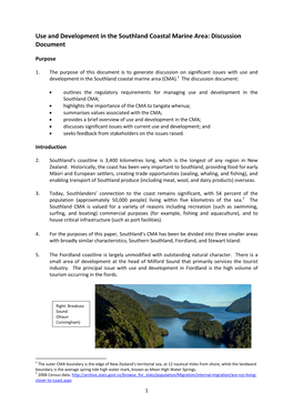 Use and Development in the Southland Coastal Marine Area: Discussion Document