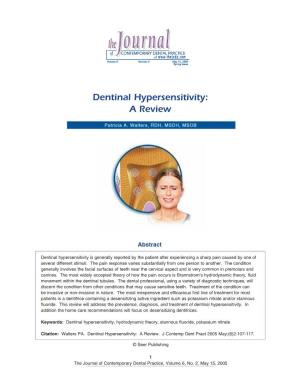 Dentinal Hypersensitivity: a Review