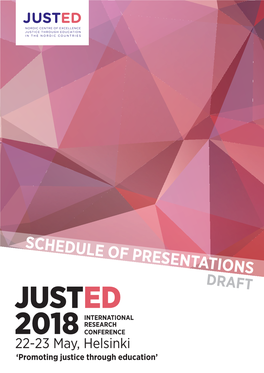 Schedule of Presentations