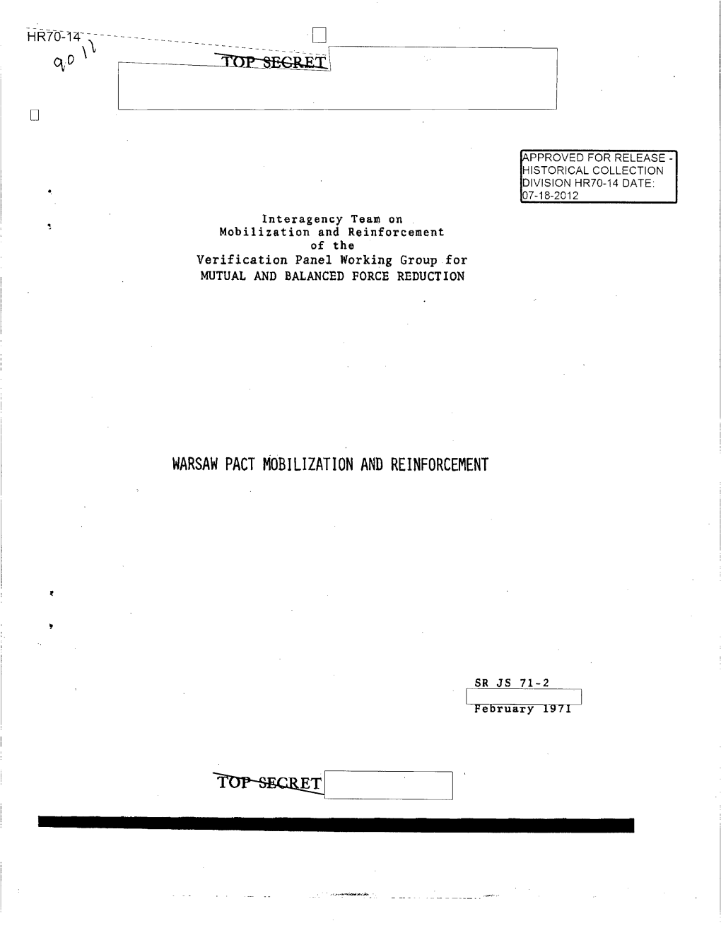 Warsaw Pact Mobilization and Reinforcement