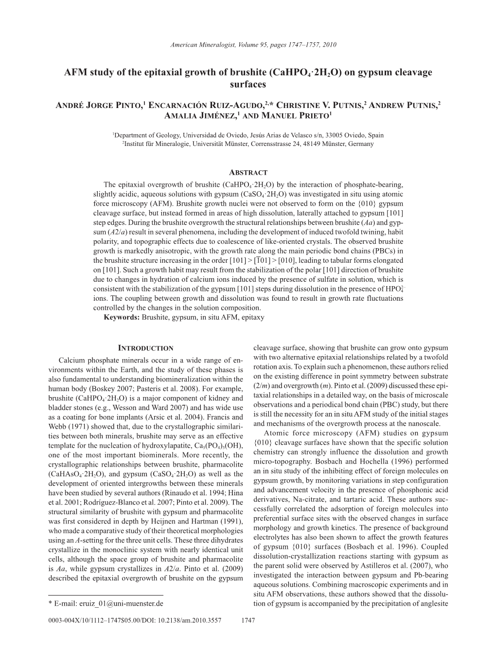 AFM Study of the Epitaxial Growth of Brushite (Cahpo4.2H2O) On