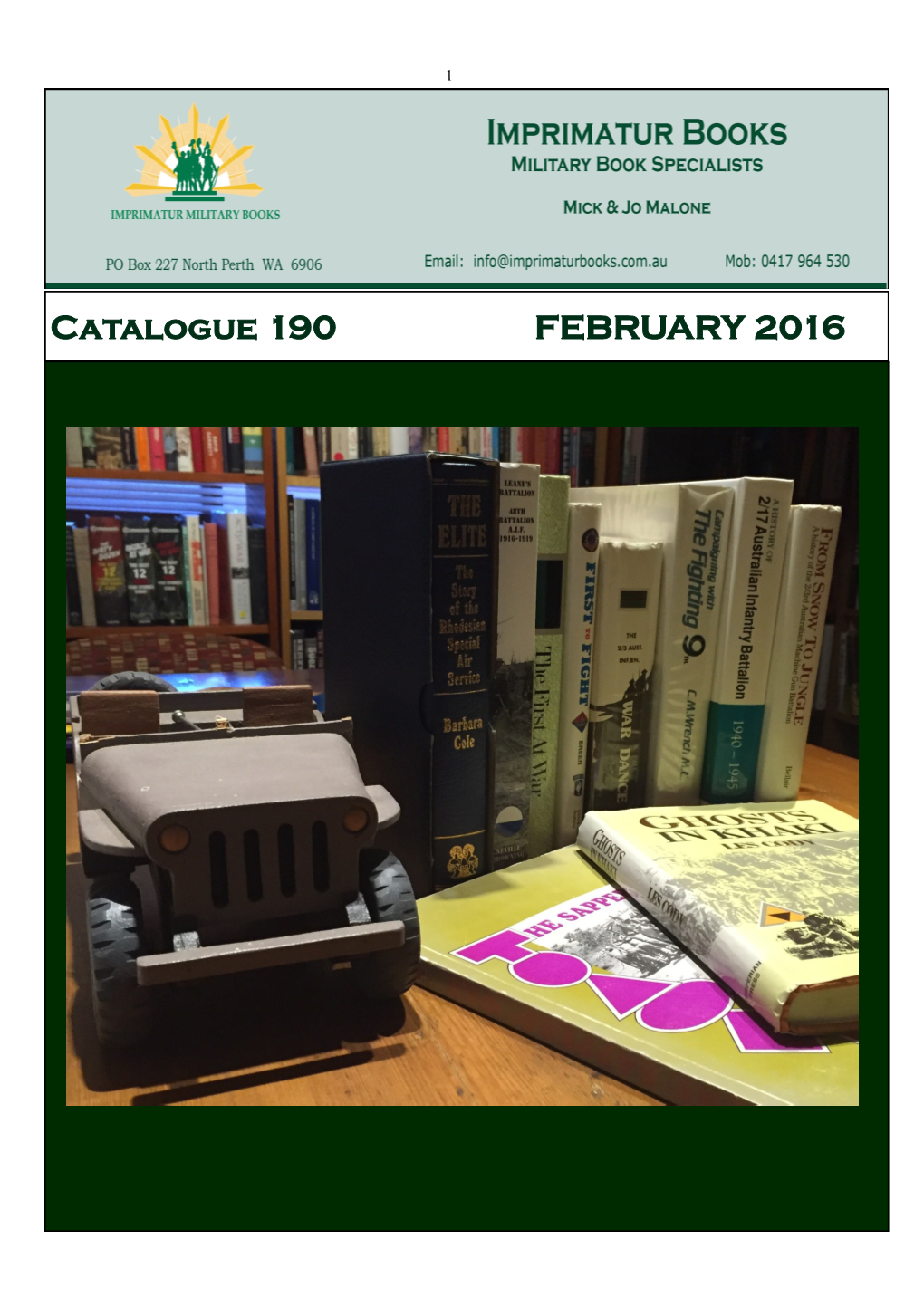 Catalogue 190 FEBRUARY 2016