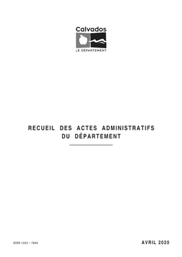 Recueil Des Actes Administratifs Du Département