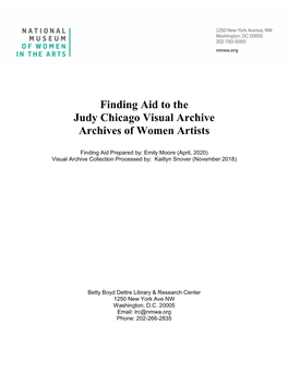 Finding Aid to the Judy Chicago Visual Archive Archives of Women Artists