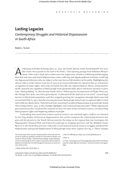 Lasting Legacies Contemporary Struggles and Historical Dispossession in South Africa