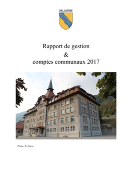 Rapport De Gestion & Comptes Communaux 2017