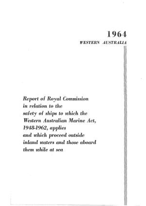 Report of Royal Commission in Relation to the Safety of Ships To