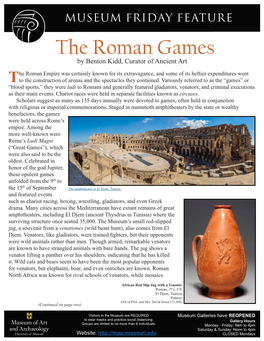The Roman Games by Benton Kidd, Curator of Ancient Art