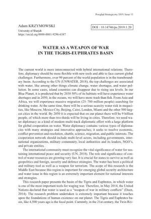 Water As a Weapon of War in the Tigris-Euphrates Basin