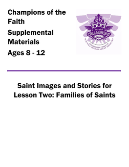 Supplemental Materials Ages 8 - 12
